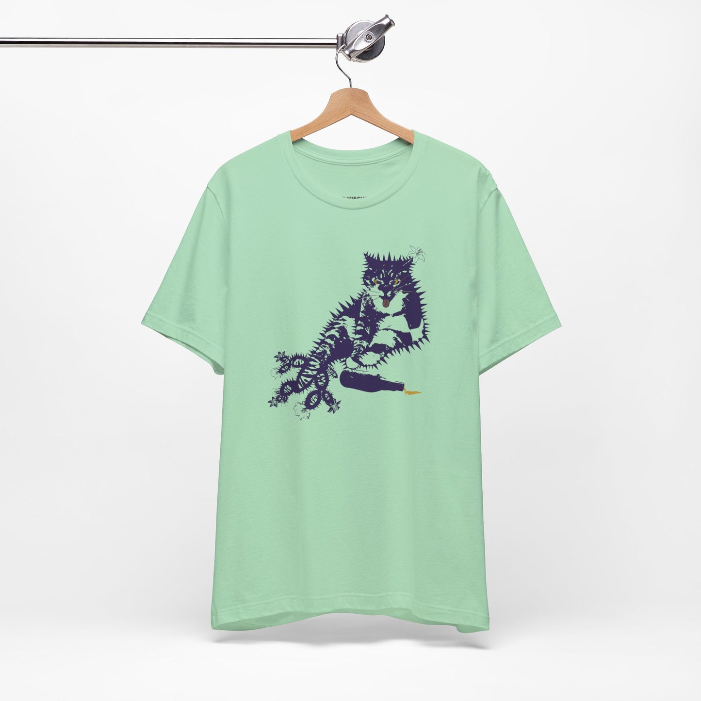 Cactus Cat Cryptid T-Shirt, Desert Mythical Creature Tee, Unisex Graphic Shirt, Succulent Kitty Apparel, Southwest Animal Top, Drunk Cat