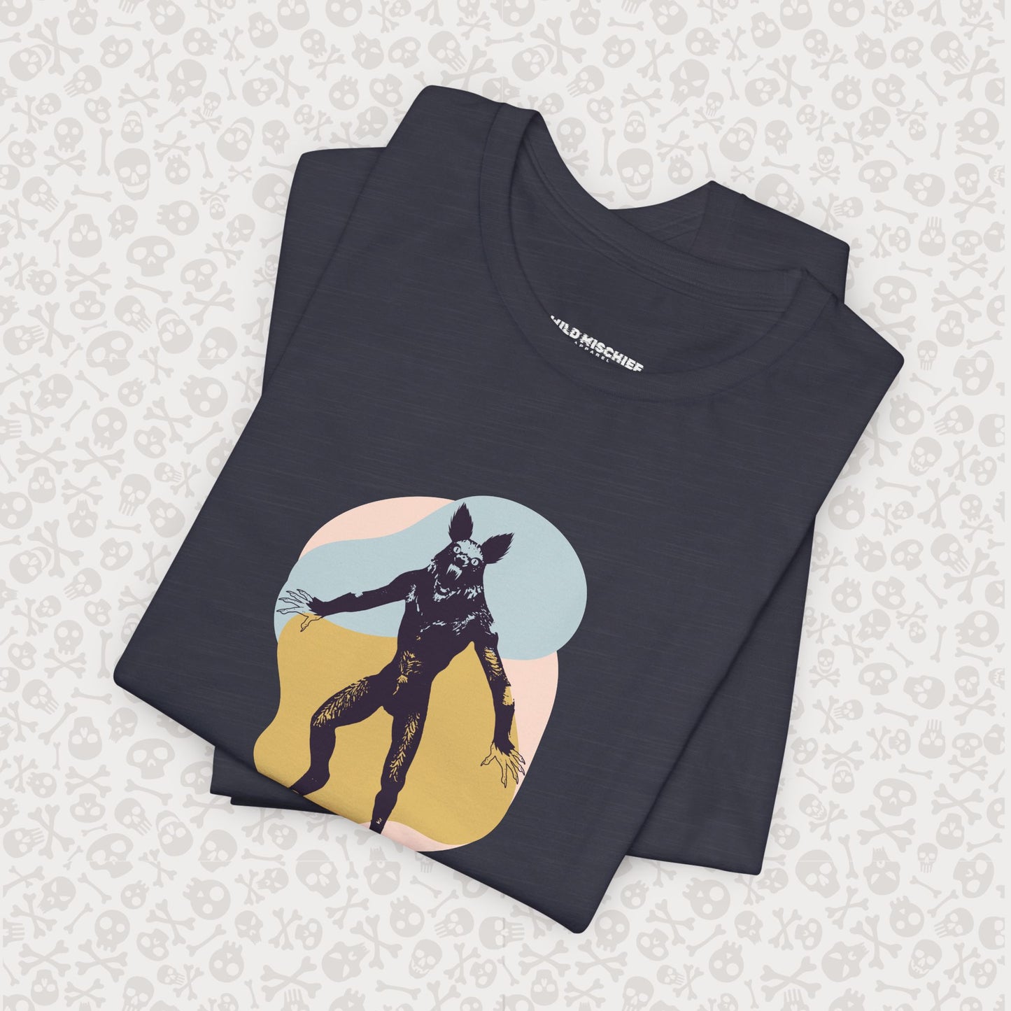 Camiseta abstracta con gráfico de hombre lobo, unisex, de Halloween, de terror, de luna llena, de Teen Wolf, de Cryptids