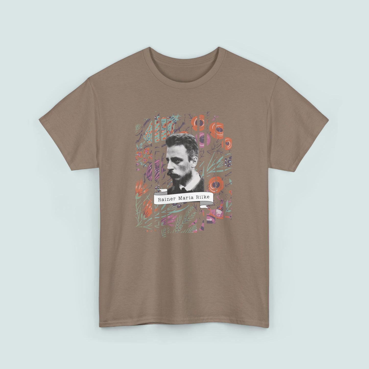 Camiseta de poesía de Rainer Maria Rilke, camiseta literaria, regalo de poesía, camiseta de poeta, regalo de escritor, floral