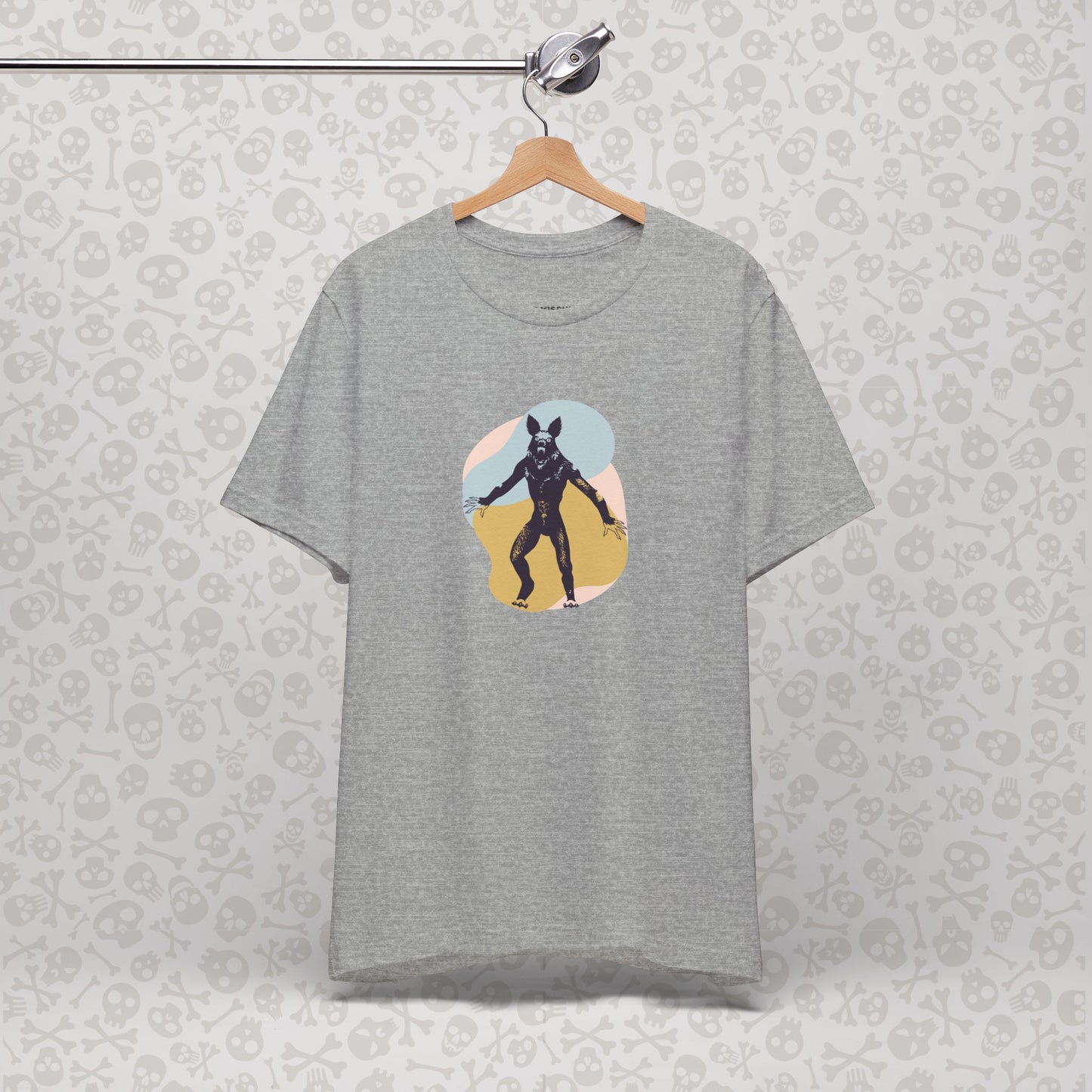 Camiseta abstracta con gráfico de hombre lobo, unisex, de Halloween, de terror, de luna llena, de Teen Wolf, de Cryptids