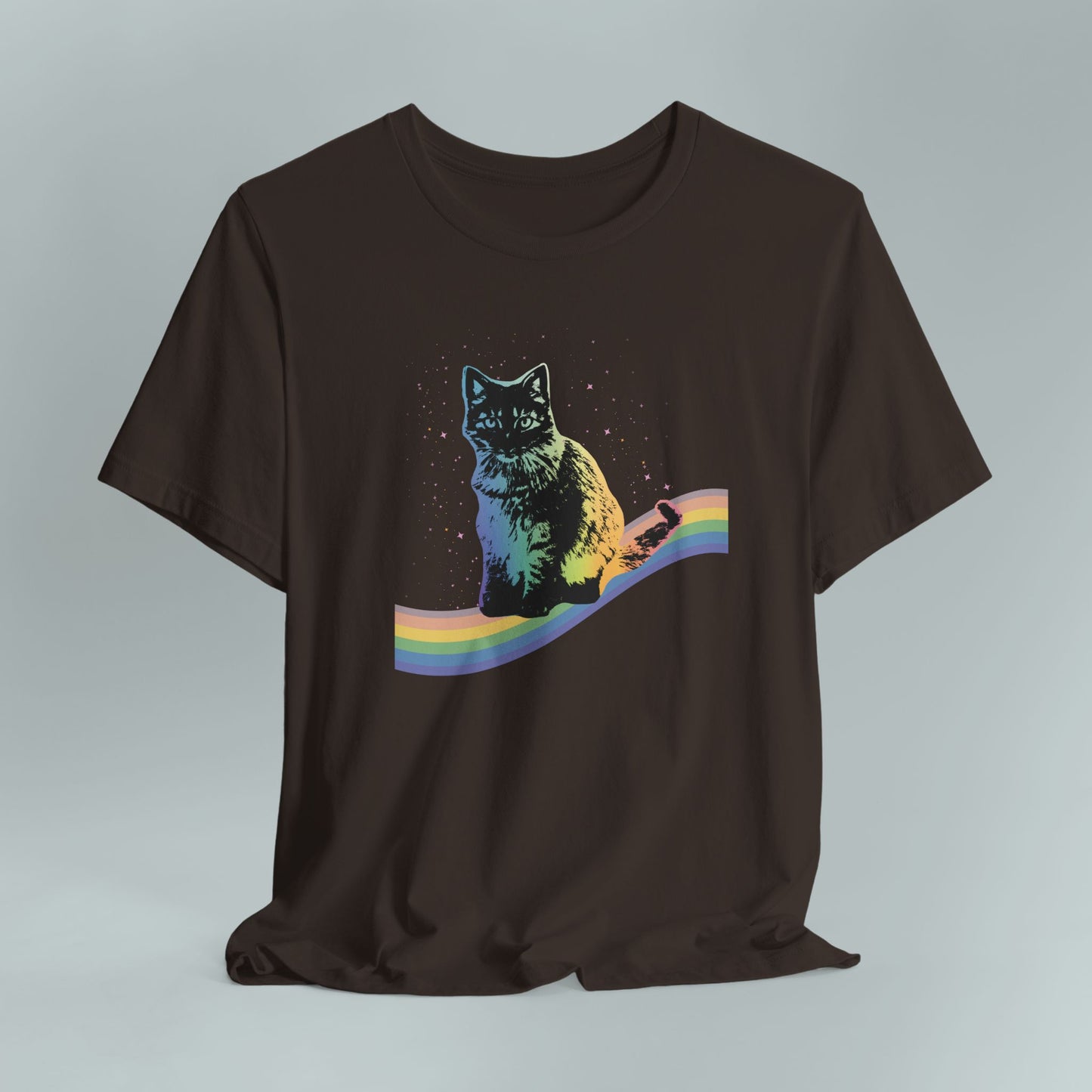 Rainbow Cat Unisex Tee, LGBTQ Pride Shirt, Colorful Kitty T-Shirt, Gay Pride Apparel, Cat Lover Gift