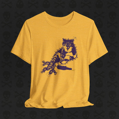Cactus Cat Cryptid T-Shirt, Desert Mythical Creature Tee, Unisex Graphic Shirt, Succulent Kitty Apparel, Southwest Animal Top, Drunk Cat