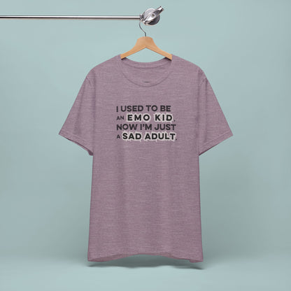 Former Emo Kid T-Shirt, Unisex Short Sleeve Tee, Gift for Sad Adults, Emo Fashion Tee, Casual Everyday Wear, Funny T-Shirt