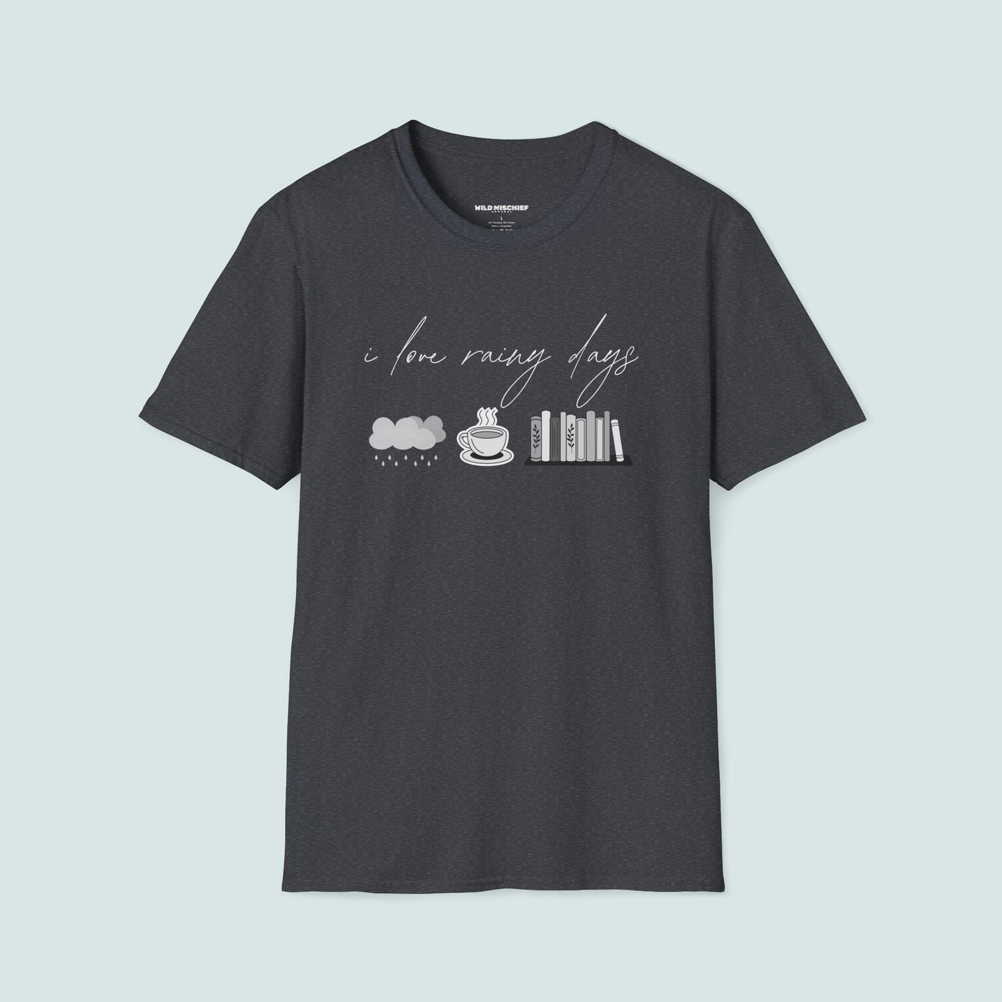 I Love Rainy Days Unisex Softstyle T-Shirt - Cozy and Chic Graphic Tee for Book Lovers