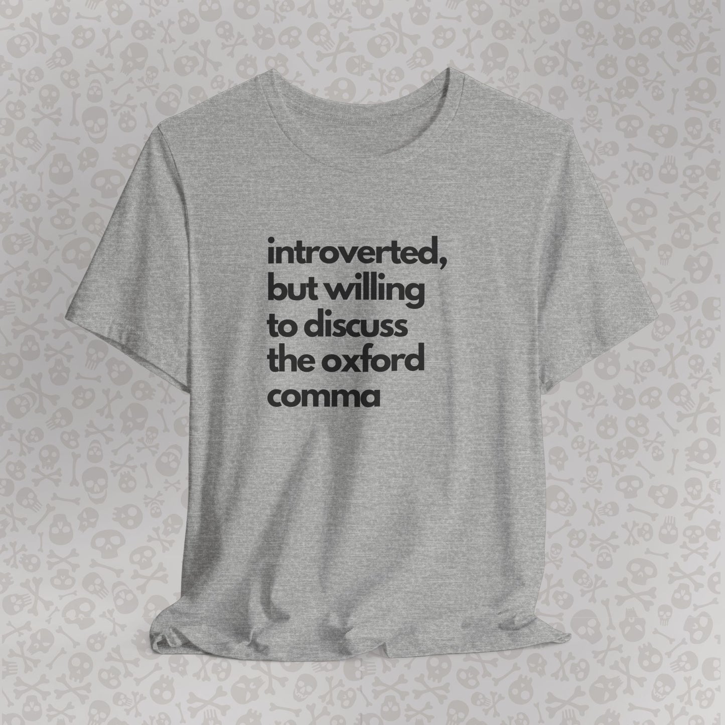Oxford Comma Introvert Humor Tee - Gift for Book Lovers, Typography Tee