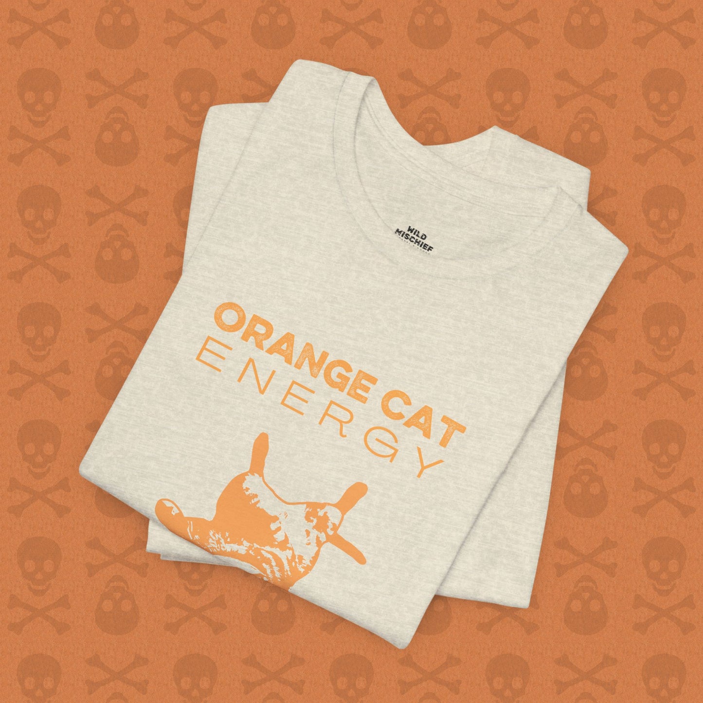 Orange Cat Energy T-Shirt | Funny Cat Shirt | Cute Cat Lover Gift | Lazy Cat Graphic Tee | Orange Cat Mom Shirt | Pet Humor Tee