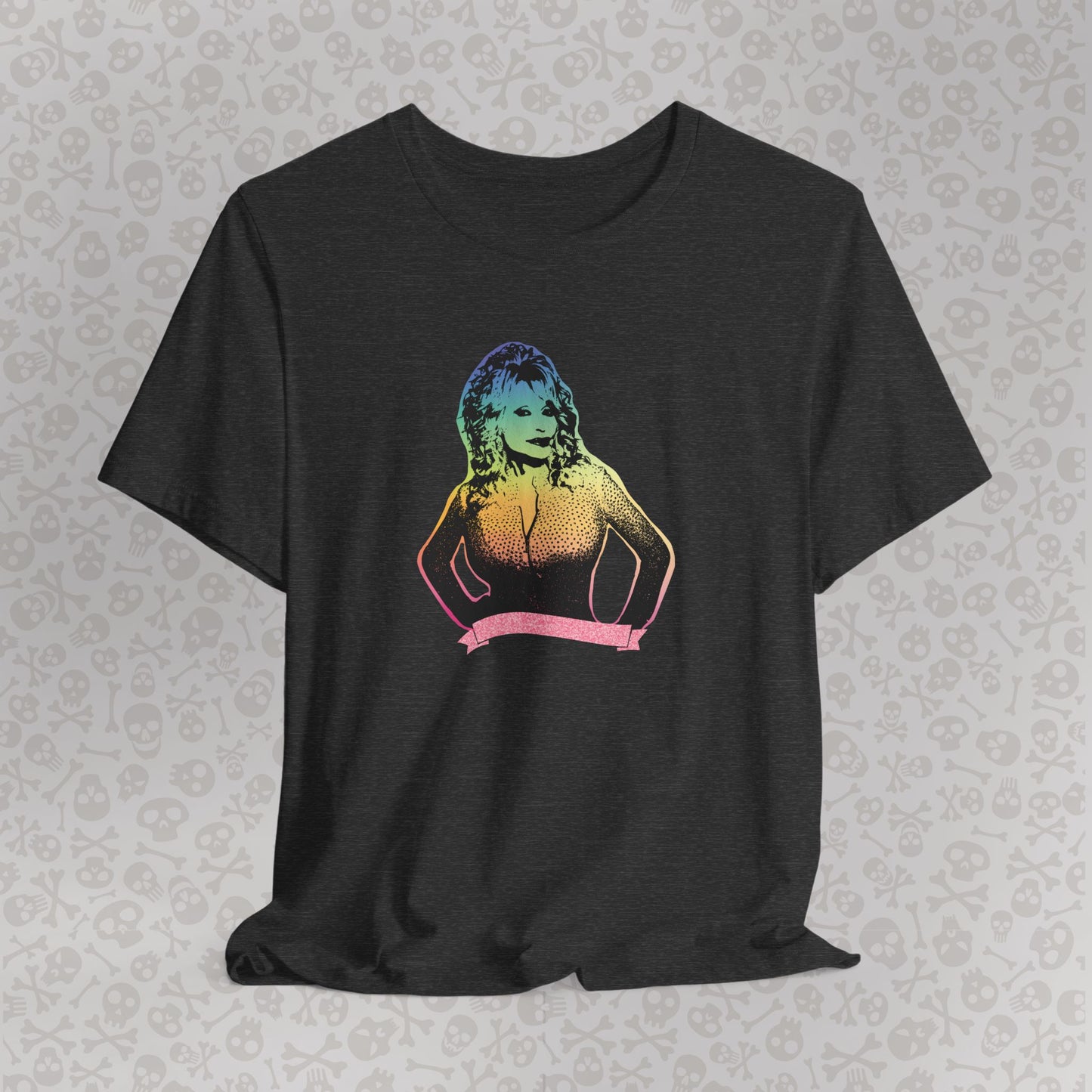 Rainbow Dolly Parton Tee, Dolly Pride Shirt, Unisex Graphic T-Shirt, Music Fan Gift, Concert Apparel, Gay Country Western Clothing