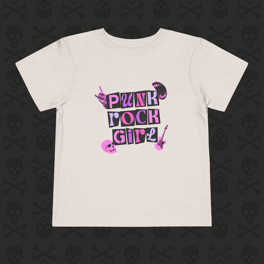 Punk Rock Girl Toddler Tee | Cute Kids Graphic T-Shirt | Trendy Toddler Gift, Birthday Outfit, Rocker Style