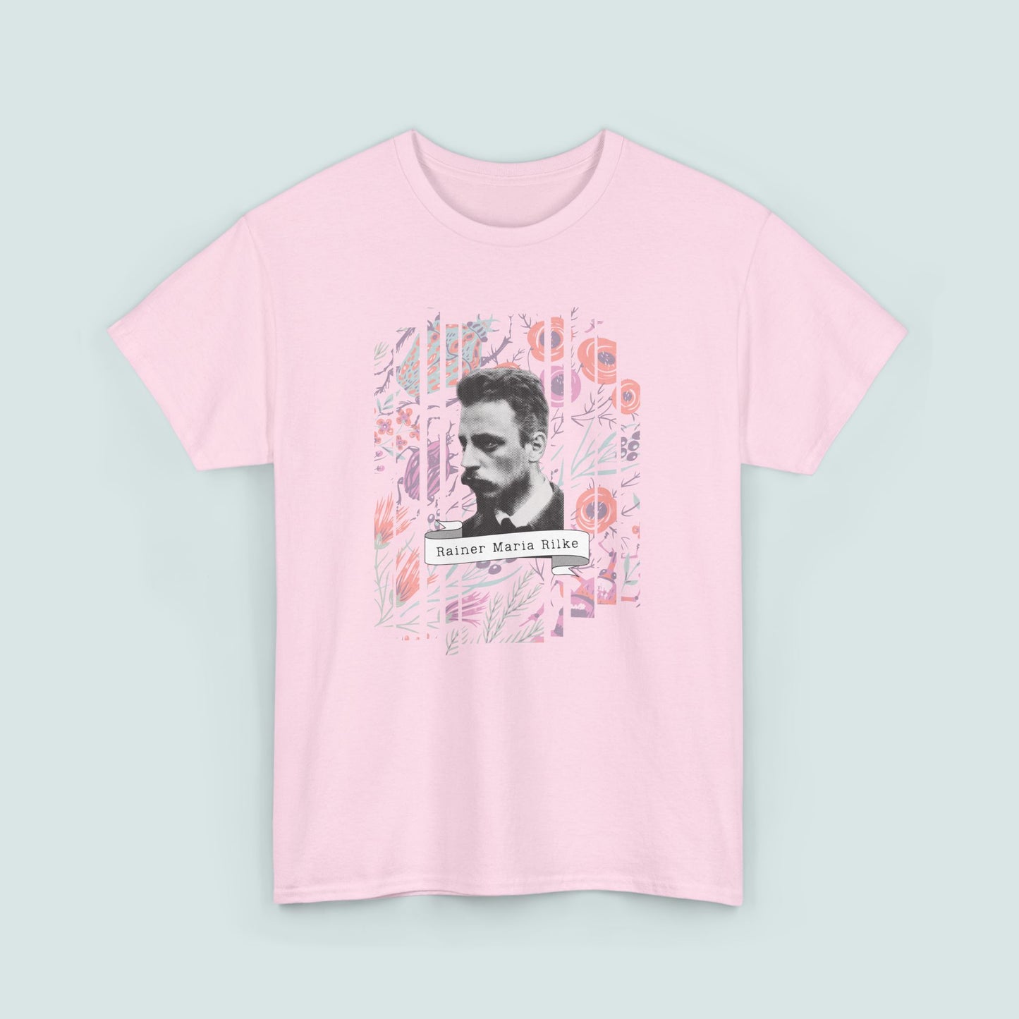 Rainer Maria Rilke Poetry Tee, Literary T-Shirt, Poetry Gift, Poet T-Shirt, Writer Gift, Floral