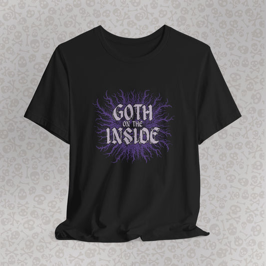 Goth on the Inside Unisex Tee, Goth Emo Punk Graphic Shirt, Dark Alternative Clothing, Punk Rock T-Shirt, Gothic Fashion Top