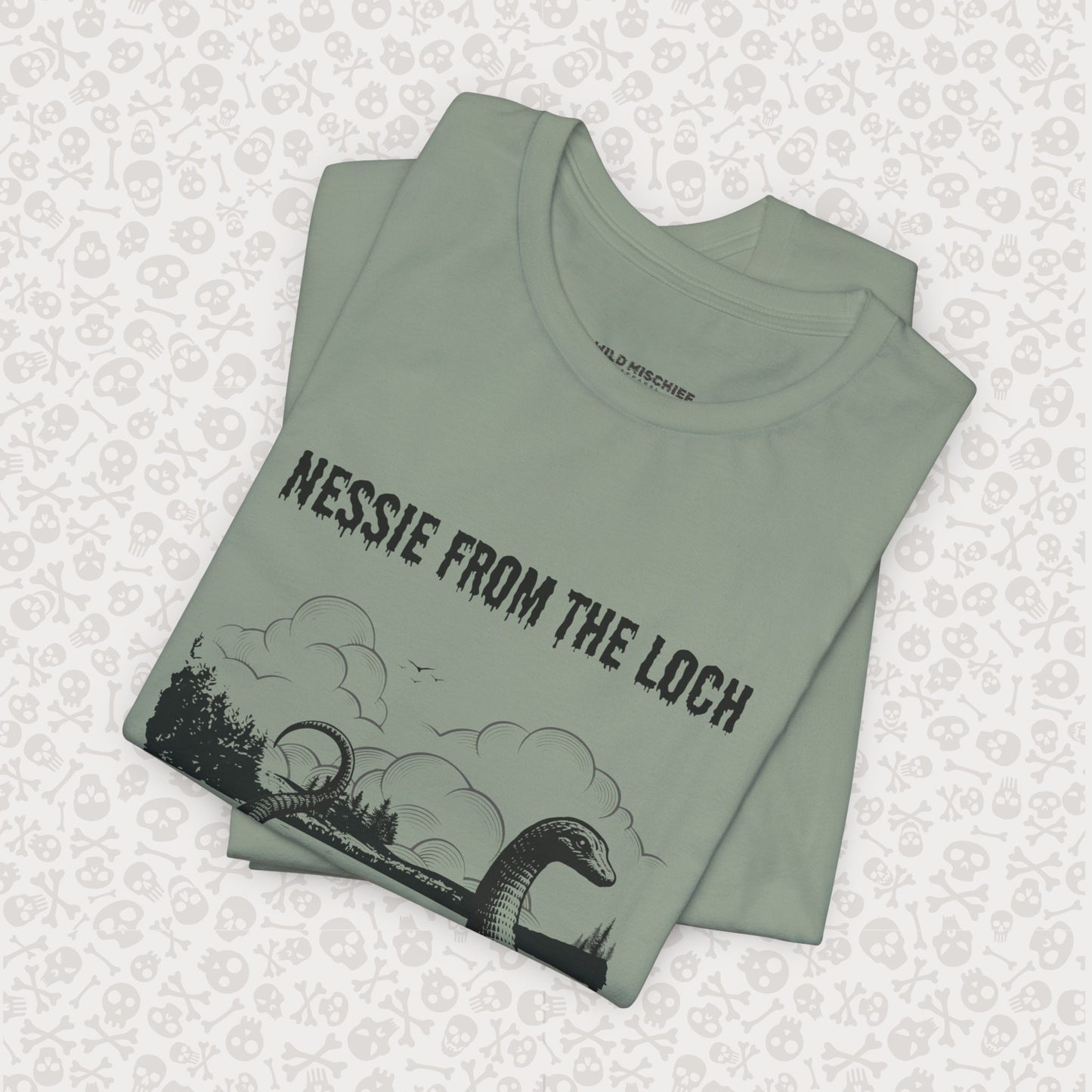 Nessie from the Loch Tee, Nessie Loch Ness Monster T-Shirt, Cryptid Tee, Unisex Jersey Short Sleeve Shirt, Loch Ness