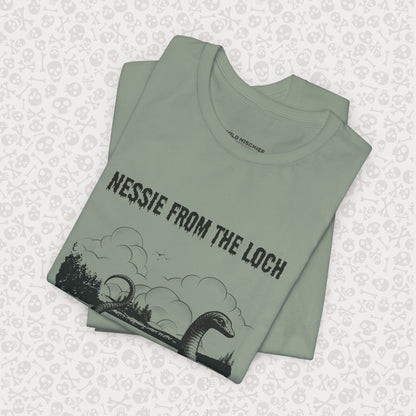 Nessie from the Loch Tee, Nessie Loch Ness Monster T-Shirt, Cryptid Tee, Unisex Jersey Short Sleeve Shirt, Loch Ness