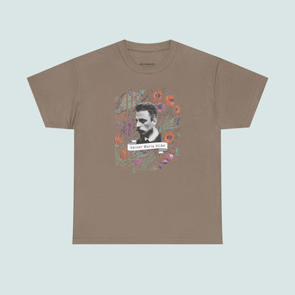 Rainer Maria Rilke Poetry Tee, Literary T-Shirt, Poetry Gift, Poet T-Shirt, Writer Gift, Floral