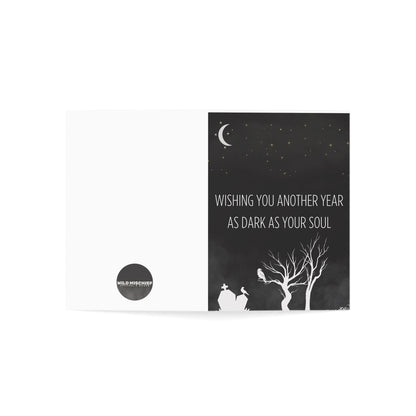 Dark Humor Greeting Card | Wishing You Another Year as Dark as Your Soul | Unique Birthday Cards, Spooky Occasions, Gothic Aesthetic, Goth