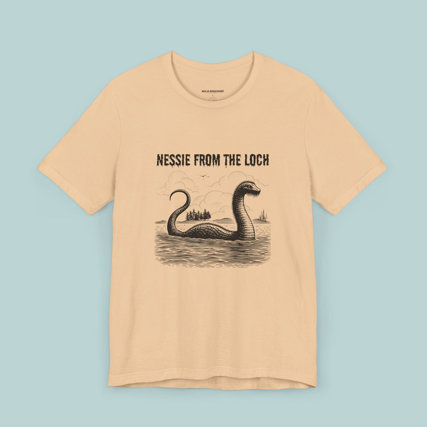 Nessie from the Loch Tee, Nessie Loch Ness Monster T-Shirt, Cryptid Tee, Unisex Jersey Short Sleeve Shirt, Loch Ness