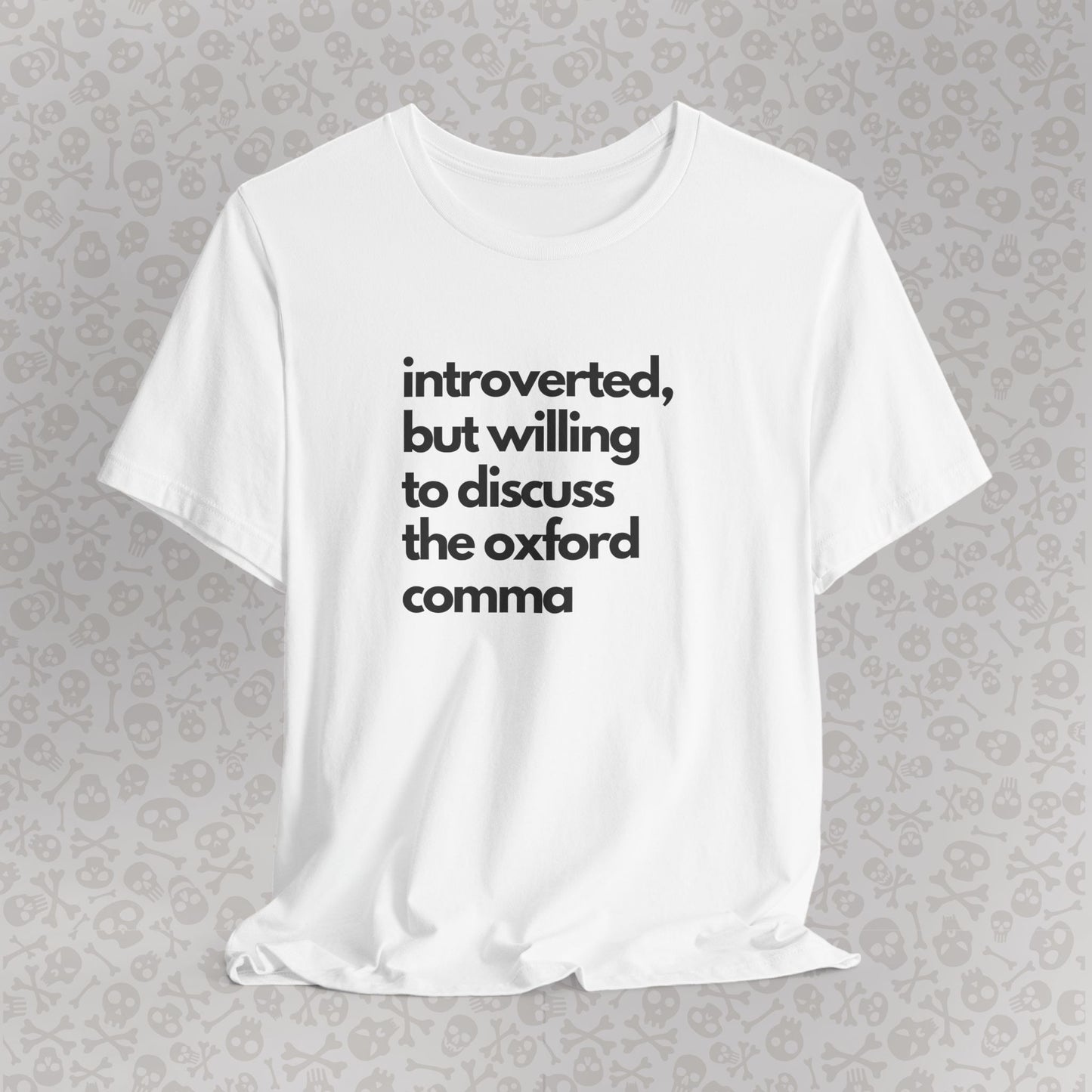 Oxford Comma Introvert Humor Tee - Gift for Book Lovers, Typography Tee
