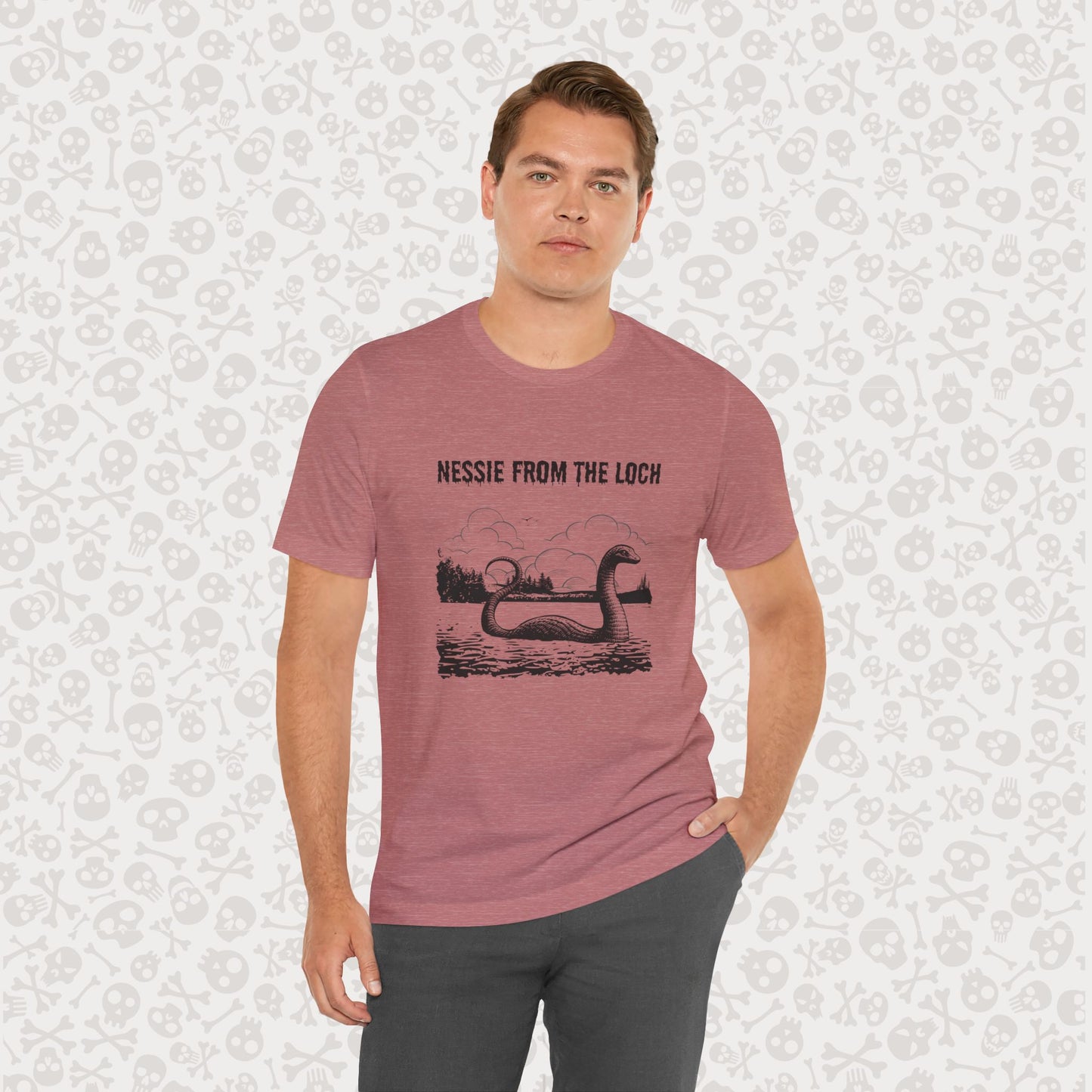 Nessie from the Loch Tee, Nessie Loch Ness Monster T-Shirt, Cryptid Tee, Unisex Jersey Short Sleeve Shirt, Loch Ness