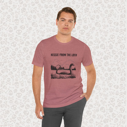Nessie from the Loch Tee, Nessie Loch Ness Monster T-Shirt, Cryptid Tee, Unisex Jersey Short Sleeve Shirt, Loch Ness