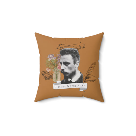 Rainer Maria Rilke Throw Pillow - Vintage Decor, Cozy Home Accent, Literary Quote Pillow, Gift for Writers, Boho Couch Pillow, Poetry, Poet