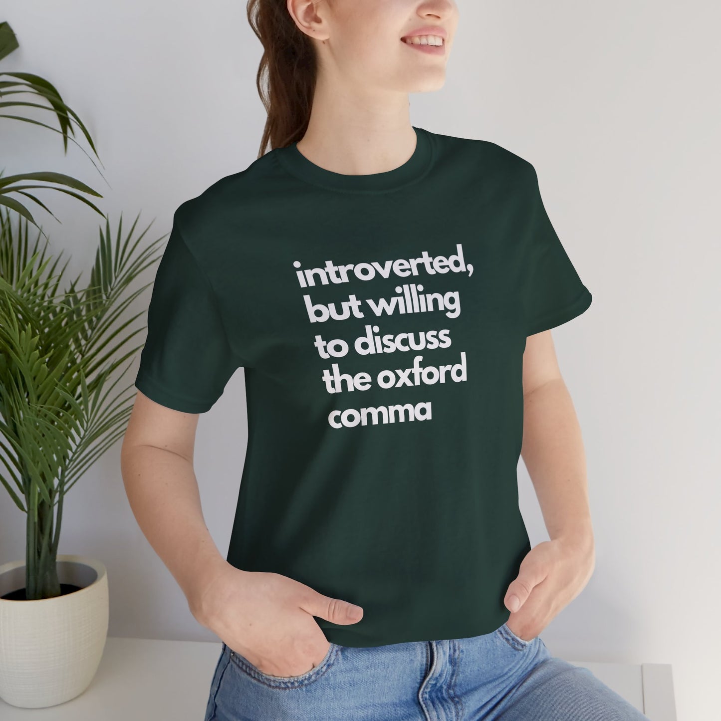 Oxford Comma Introvert Humor Tee - Gift for Book Lovers, Typography Tee