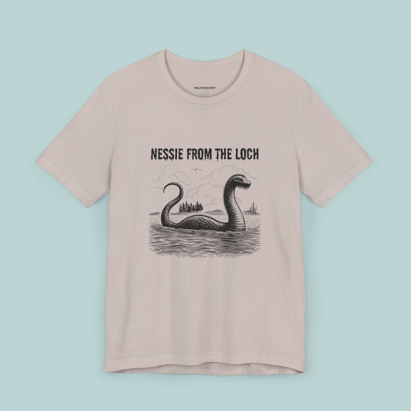 Nessie from the Loch Tee, Nessie Loch Ness Monster T-Shirt, Cryptid Tee, Unisex Jersey Short Sleeve Shirt, Loch Ness