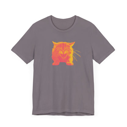 Angry Cat T-Shirt, Vibrant Color Combinations - Unisex Tee, Funny Graphic Shirt, Cat Lover Gift, Cool Tee