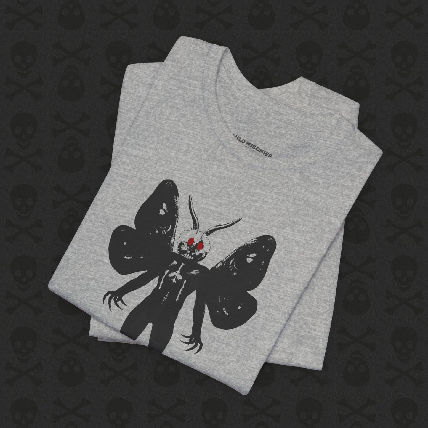 Camiseta Críptica de Mothman, Criatura Mitológica, Camiseta de Manga Corta Unisex, Camiseta de Leyenda Urbana, Camiseta de Criatura Paranormal, Camiseta Sobrenatural
