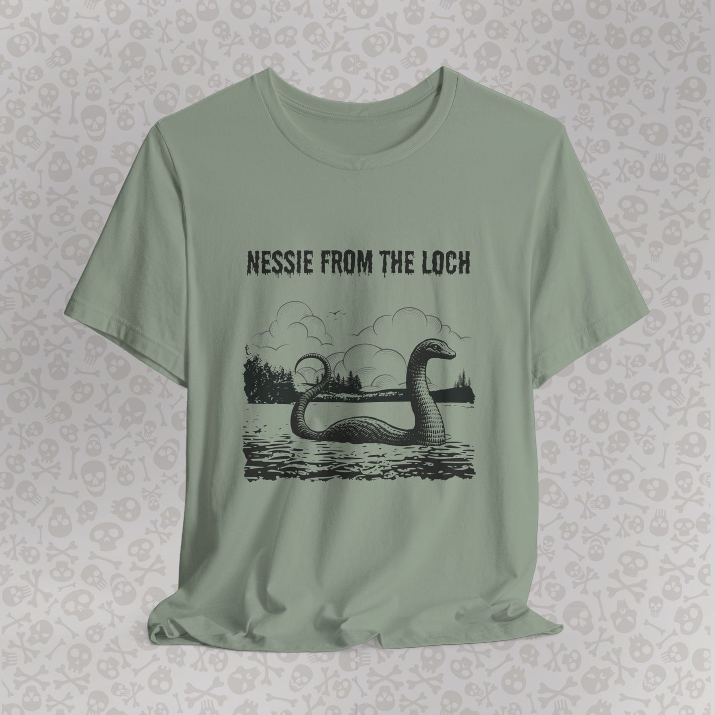 Nessie from the Loch Tee, Nessie Loch Ness Monster T-Shirt, Cryptid Tee, Unisex Jersey Short Sleeve Shirt, Loch Ness