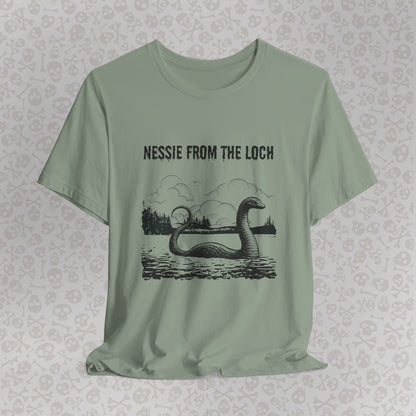 Nessie from the Loch Tee, Nessie Loch Ness Monster T-Shirt, Cryptid Tee, Unisex Jersey Short Sleeve Shirt, Loch Ness