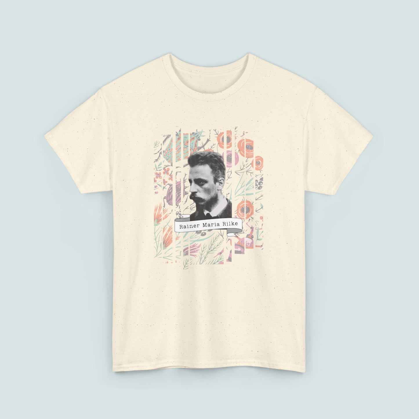 Rainer Maria Rilke Poetry Tee, Literary T-Shirt, Poetry Gift, Poet T-Shirt, Writer Gift, Floral