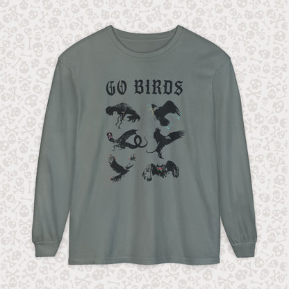 Go Birds Cryptids Long Sleeve Shirt, Bird Cryptid Shirt, Snallygaster, Griffin, Phoenix, Devil Bird, Terror Bird, Philadelphia Shirt