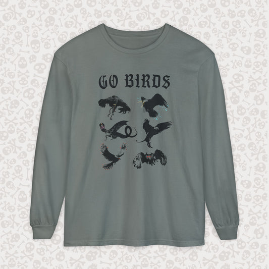 Go Birds Cryptids Long Sleeve Shirt, Bird Cryptid Shirt, Snallygaster, Griffin, Phoenix, Devil Bird, Terror Bird, Philadelphia Shirt