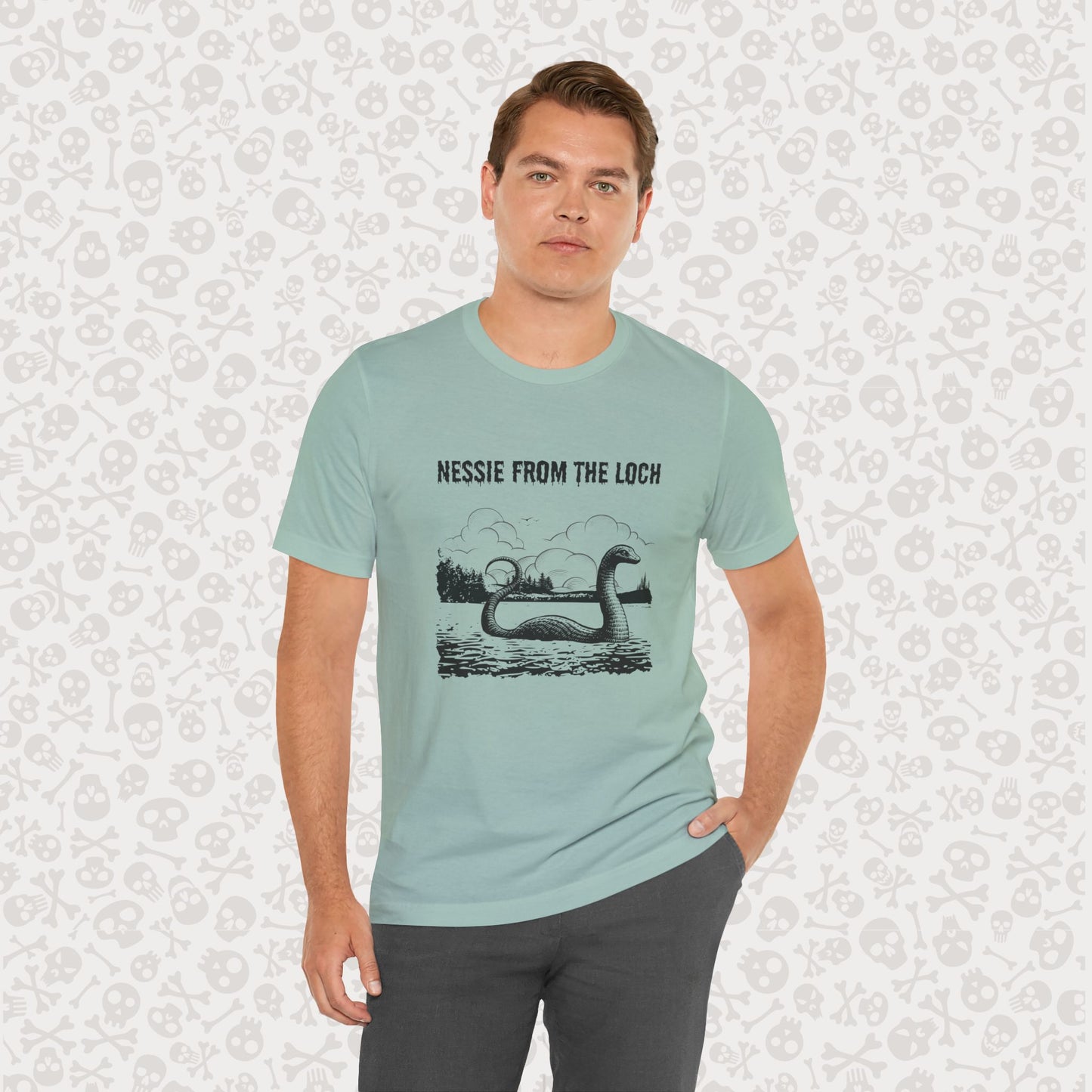 Nessie from the Loch Tee, Nessie Loch Ness Monster T-Shirt, Cryptid Tee, Unisex Jersey Short Sleeve Shirt, Loch Ness