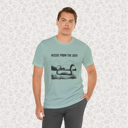 Nessie from the Loch Tee, Nessie Loch Ness Monster T-Shirt, Cryptid Tee, Unisex Jersey Short Sleeve Shirt, Loch Ness