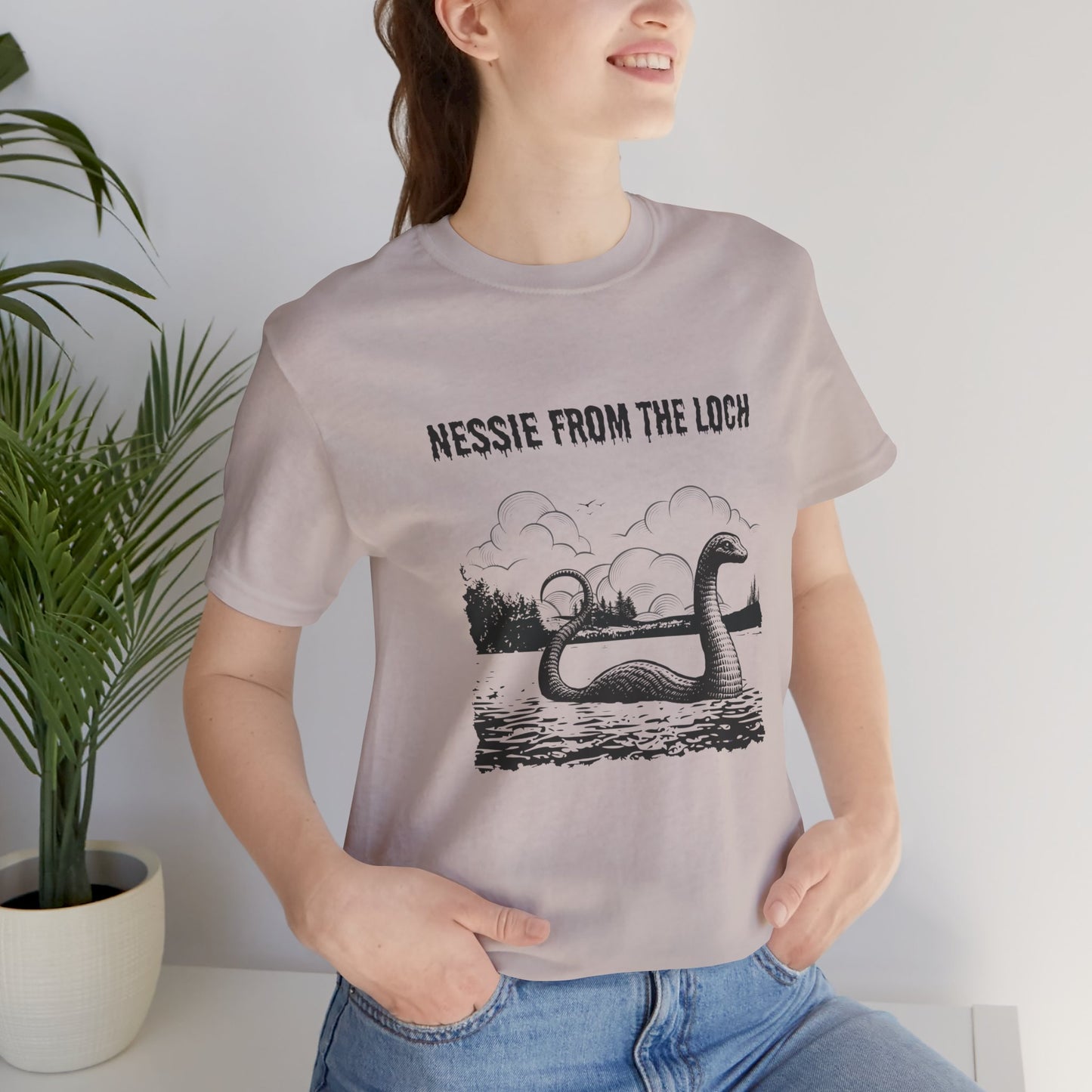 Nessie from the Loch Tee, Nessie Loch Ness Monster T-Shirt, Cryptid Tee, Unisex Jersey Short Sleeve Shirt, Loch Ness