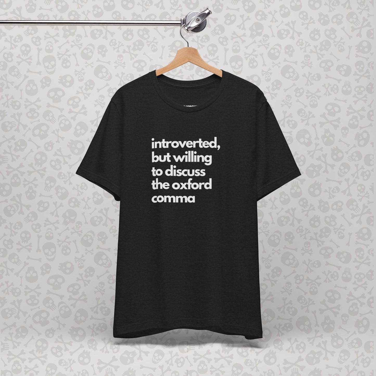 Oxford Comma Introvert Humor Tee - Gift for Book Lovers, Typography Tee