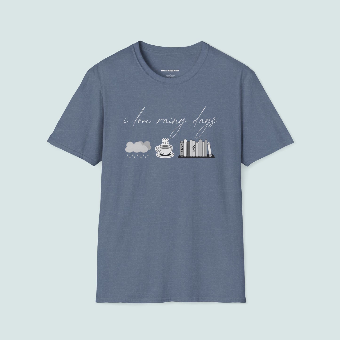 I Love Rainy Days Unisex Softstyle T-Shirt - Cozy and Chic Graphic Tee for Book Lovers