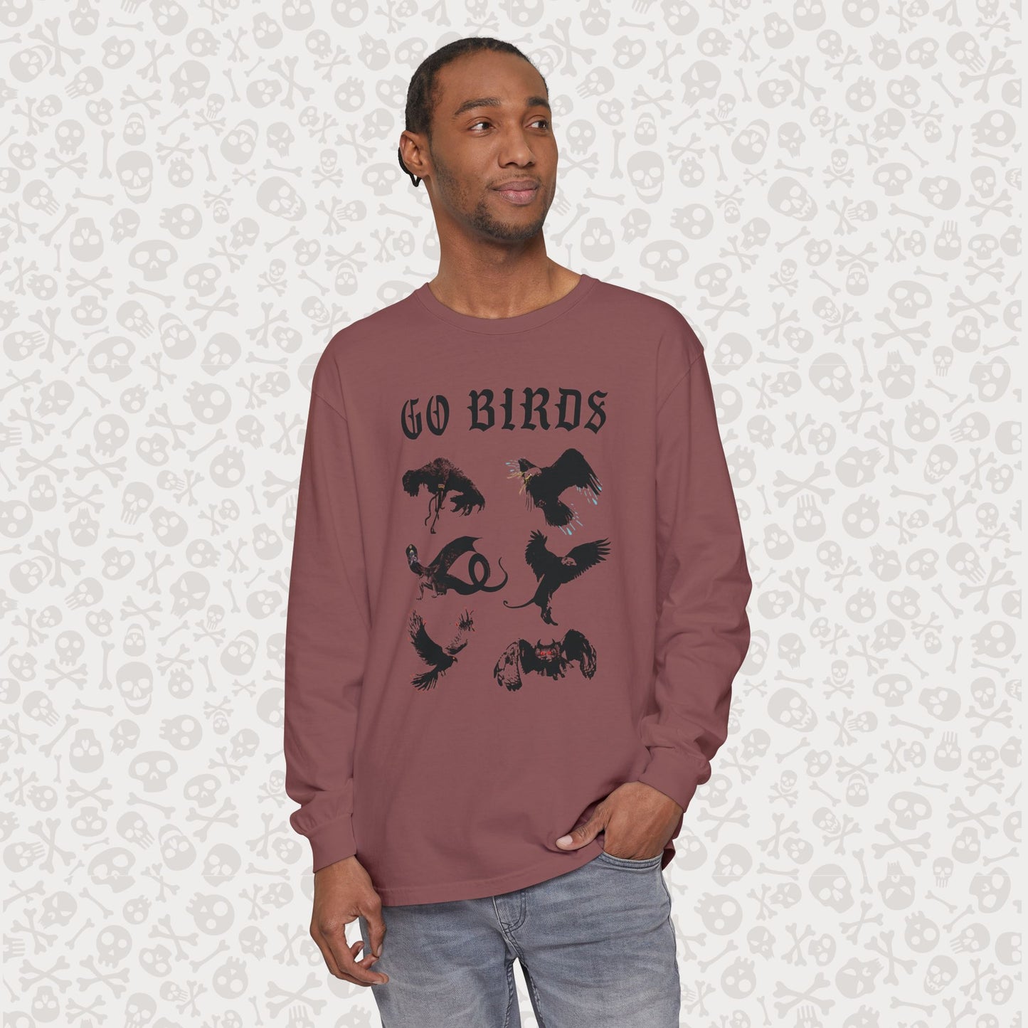Go Birds Cryptids Long Sleeve Shirt, Bird Cryptid Shirt, Snallygaster, Griffin, Phoenix, Devil Bird, Terror Bird, Philadelphia Shirt
