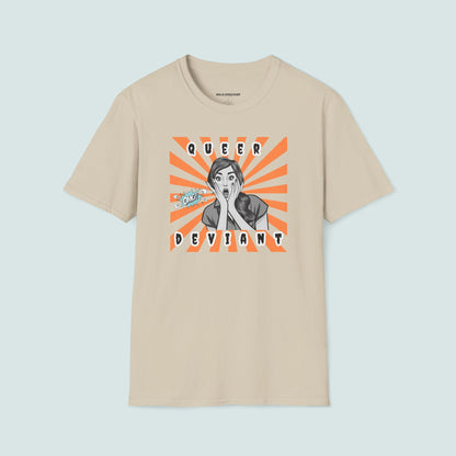 Queer Deviant Unisex Softstyle T-Shirt, LGBTQ+ Pride Tee - LGBTQ Clothing, Rainbow Shirt, LGBT Apparel, Gender Queer Top, Pride Parade