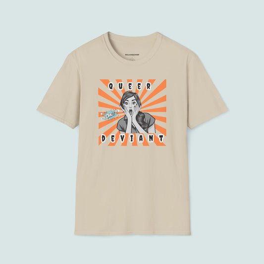 Queer Deviant Unisex Softstyle T-Shirt, LGBTQ+ Pride Tee - LGBTQ Clothing, Rainbow Shirt, LGBT Apparel, Gender Queer Top, Pride Parade