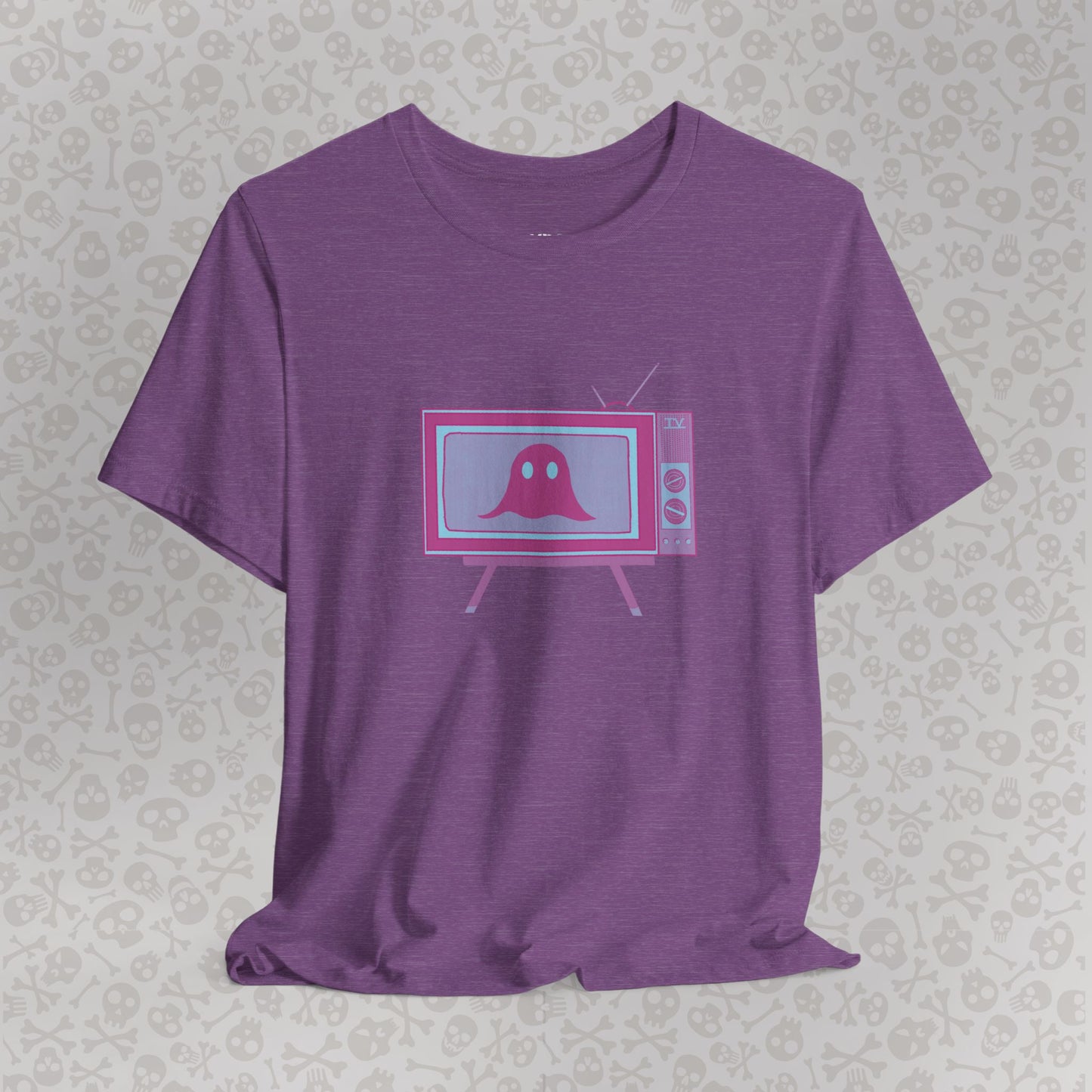 Ghost in the TV T-Shirt | Spooky retro vintage television graphic tee | Halloween