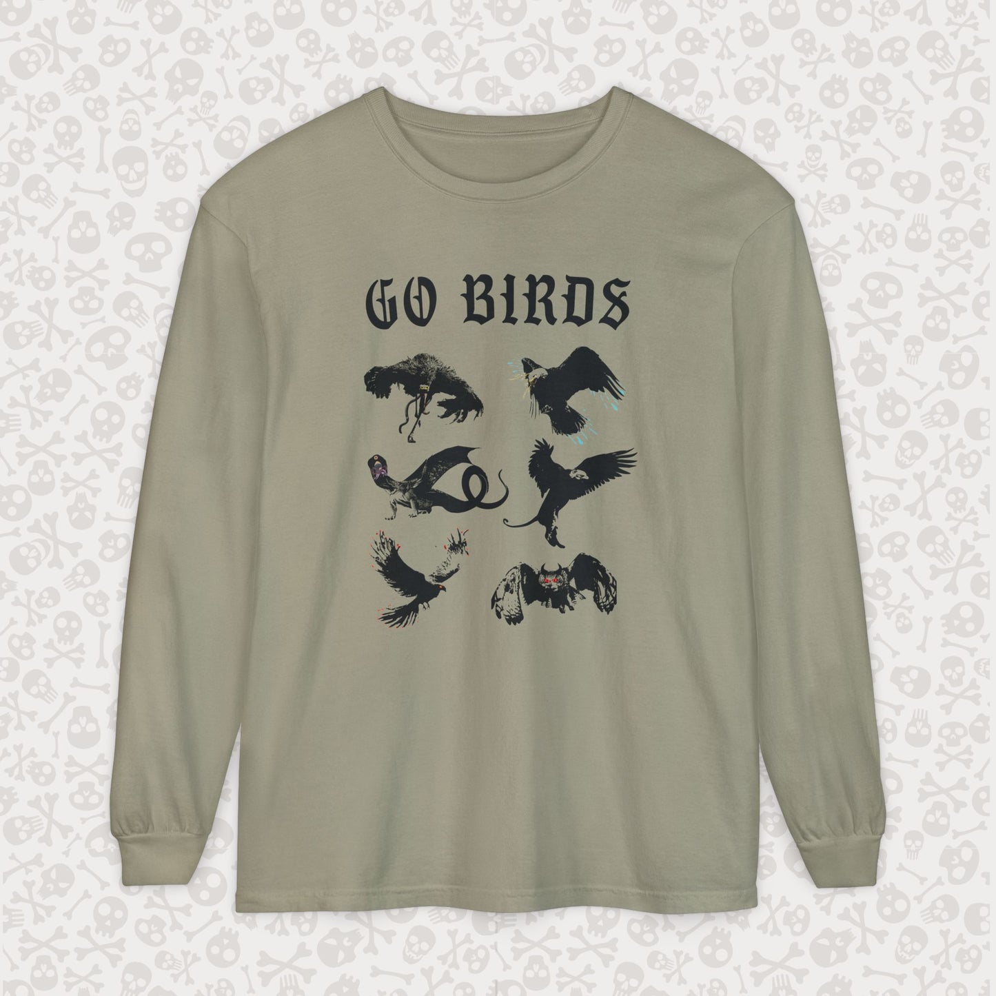Go Birds Cryptids Long Sleeve Shirt, Bird Cryptid Shirt, Snallygaster, Griffin, Phoenix, Devil Bird, Terror Bird, Philadelphia Shirt