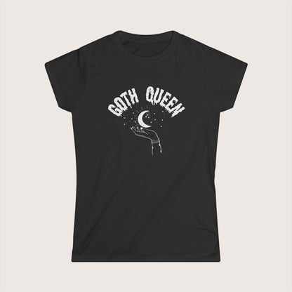 Goth Queen Moon T-Shirt, Women's Graphic Tee, Dark Style Top, Gothic Clothing, Moon Phase Shirt