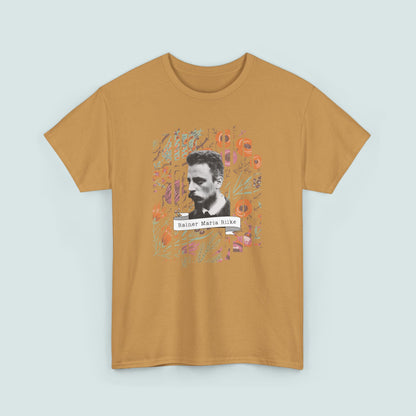 Rainer Maria Rilke Poetry Tee, Literary T-Shirt, Poetry Gift, Poet T-Shirt, Writer Gift, Floral