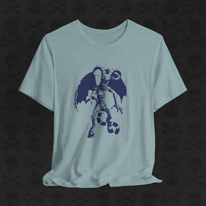 Camiseta Jersey Devil Cryptid, camiseta gráfica de criatura mítica. Camiseta unisex de manga corta, camiseta gráfica única para entusiastas de los críptidos.