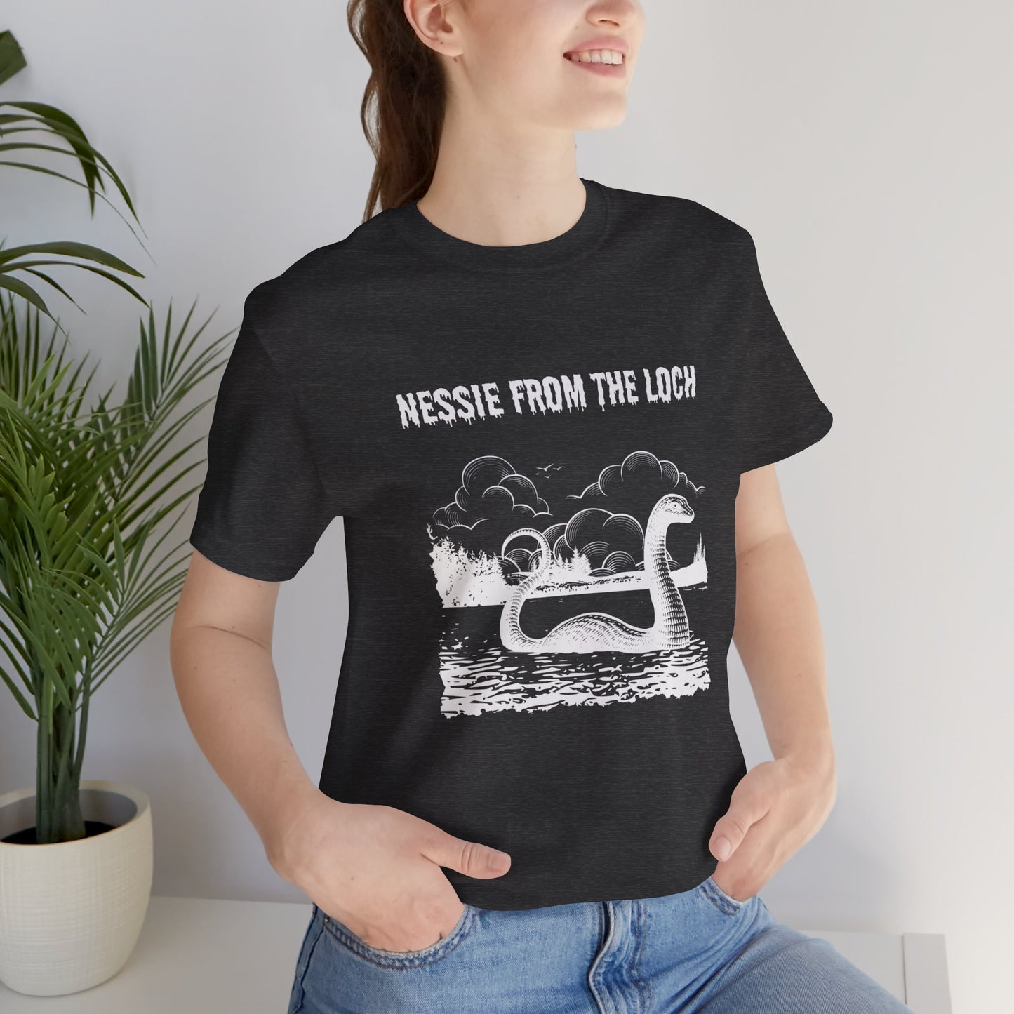 Nessie from the Loch Tee, Nessie Loch Ness Monster T-Shirt, Cryptid Tee, Unisex Jersey Short Sleeve Shirt, Loch Ness