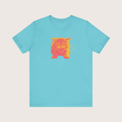 Angry Cat T-Shirt, Vibrant Color Combinations - Unisex Tee, Funny Graphic Shirt, Cat Lover Gift, Cool Tee