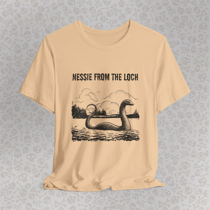 Nessie from the Loch Tee, Nessie Loch Ness Monster T-Shirt, Cryptid Tee, Unisex Jersey Short Sleeve Shirt, Loch Ness