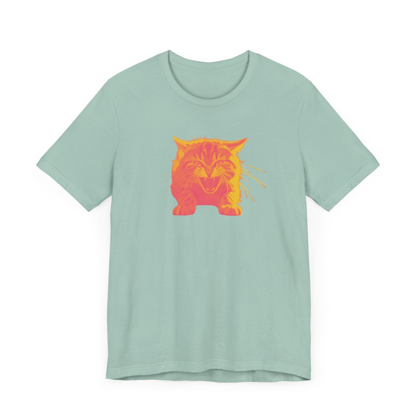 Angry Cat T-Shirt, Vibrant Color Combinations - Unisex Tee, Funny Graphic Shirt, Cat Lover Gift, Cool Tee