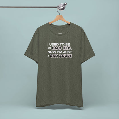 Former Emo Kid T-Shirt, Unisex Short Sleeve Tee, Gift for Sad Adults, Emo Fashion Tee, Casual Everyday Wear, Funny T-Shirt